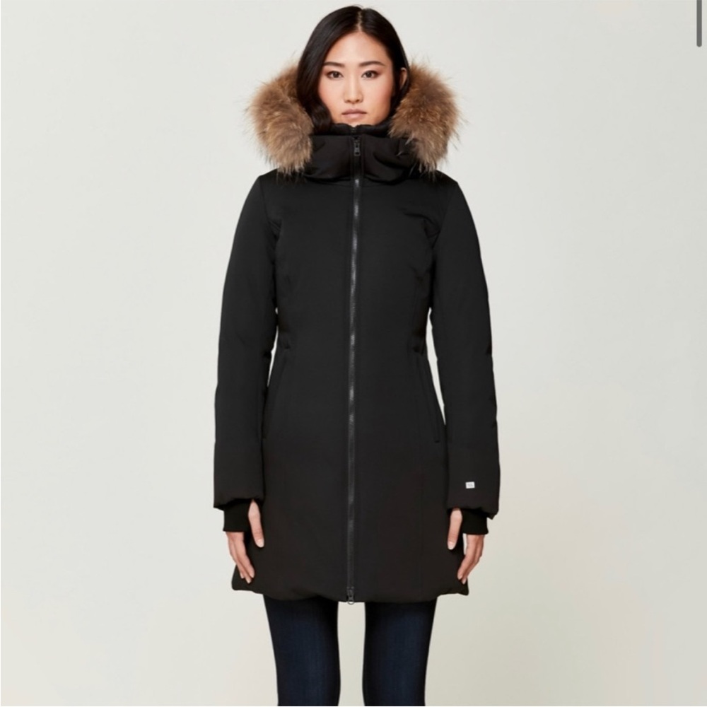 Women's Black Parka with Fur Hood